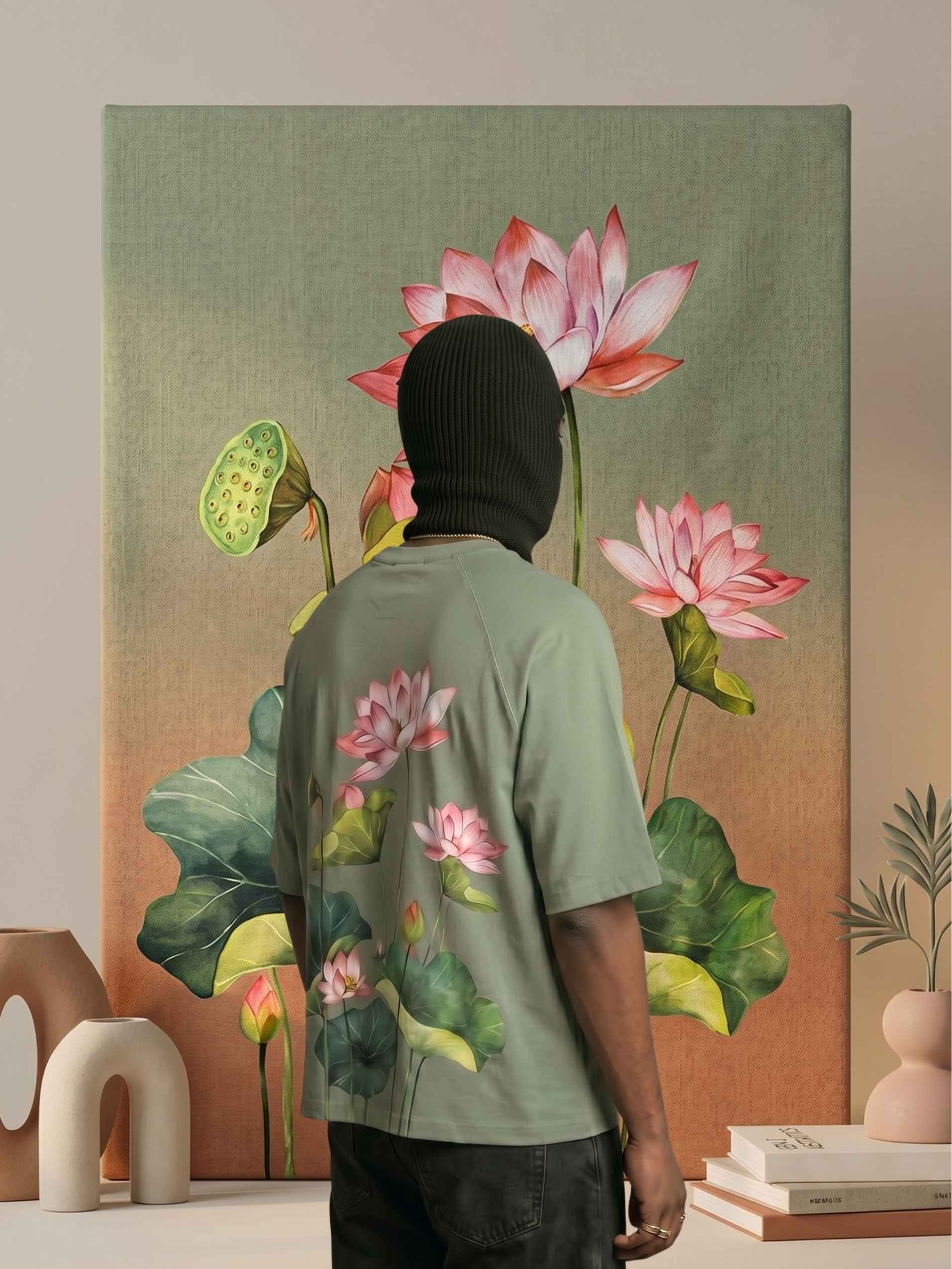 "White lotus"  Zero-G Raglan - Light Green