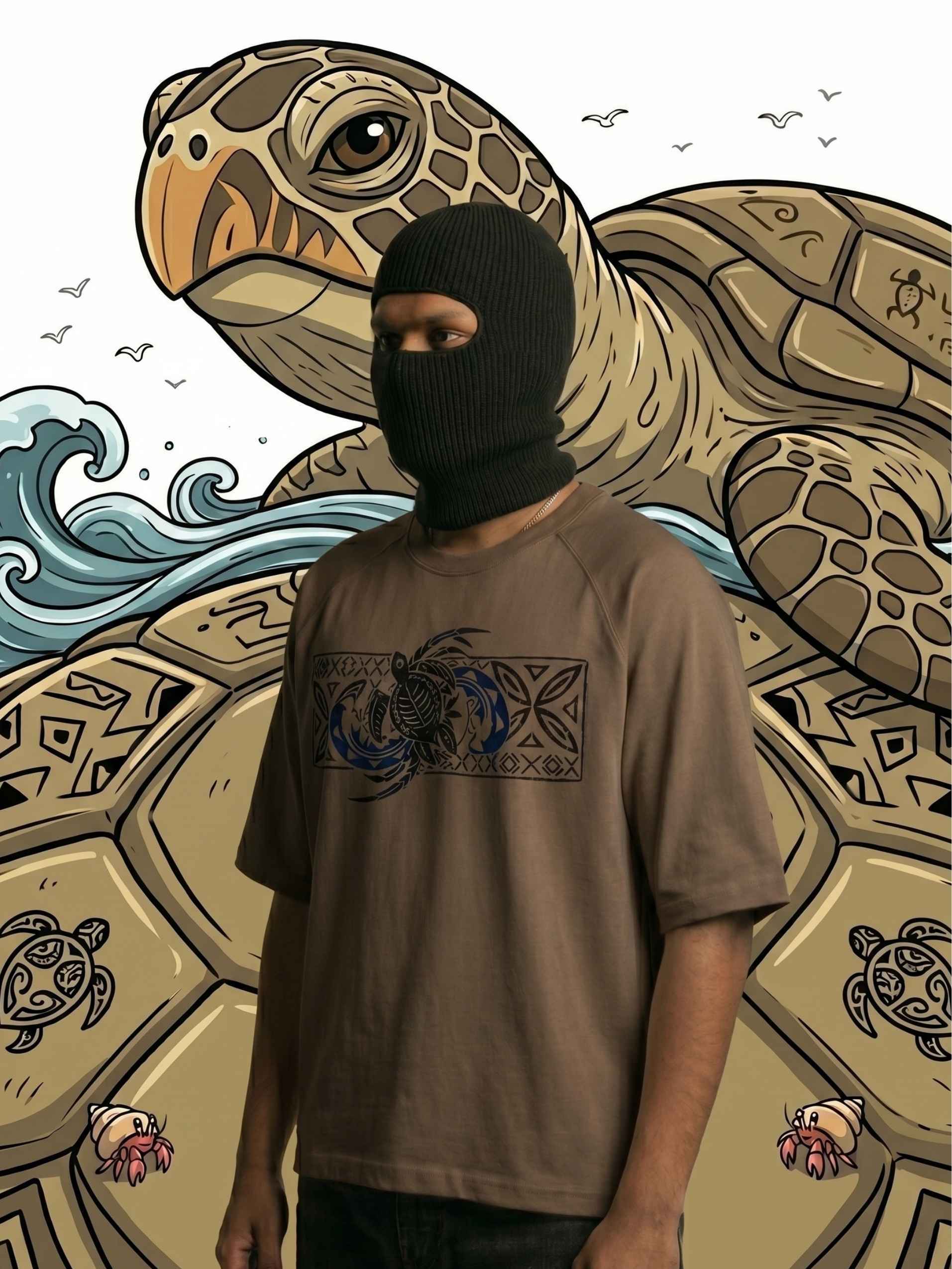 Tribal Honu Zero-G Raglan - Brown
