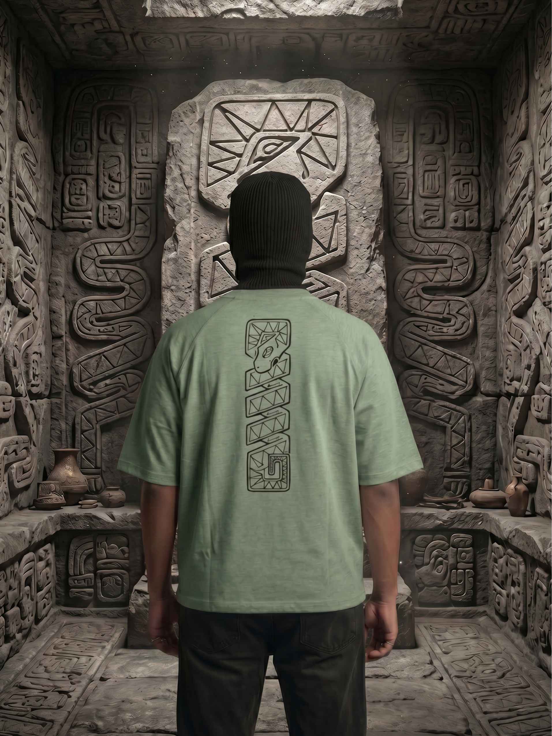 Ancient Glyph Zero-G Raglan - Green