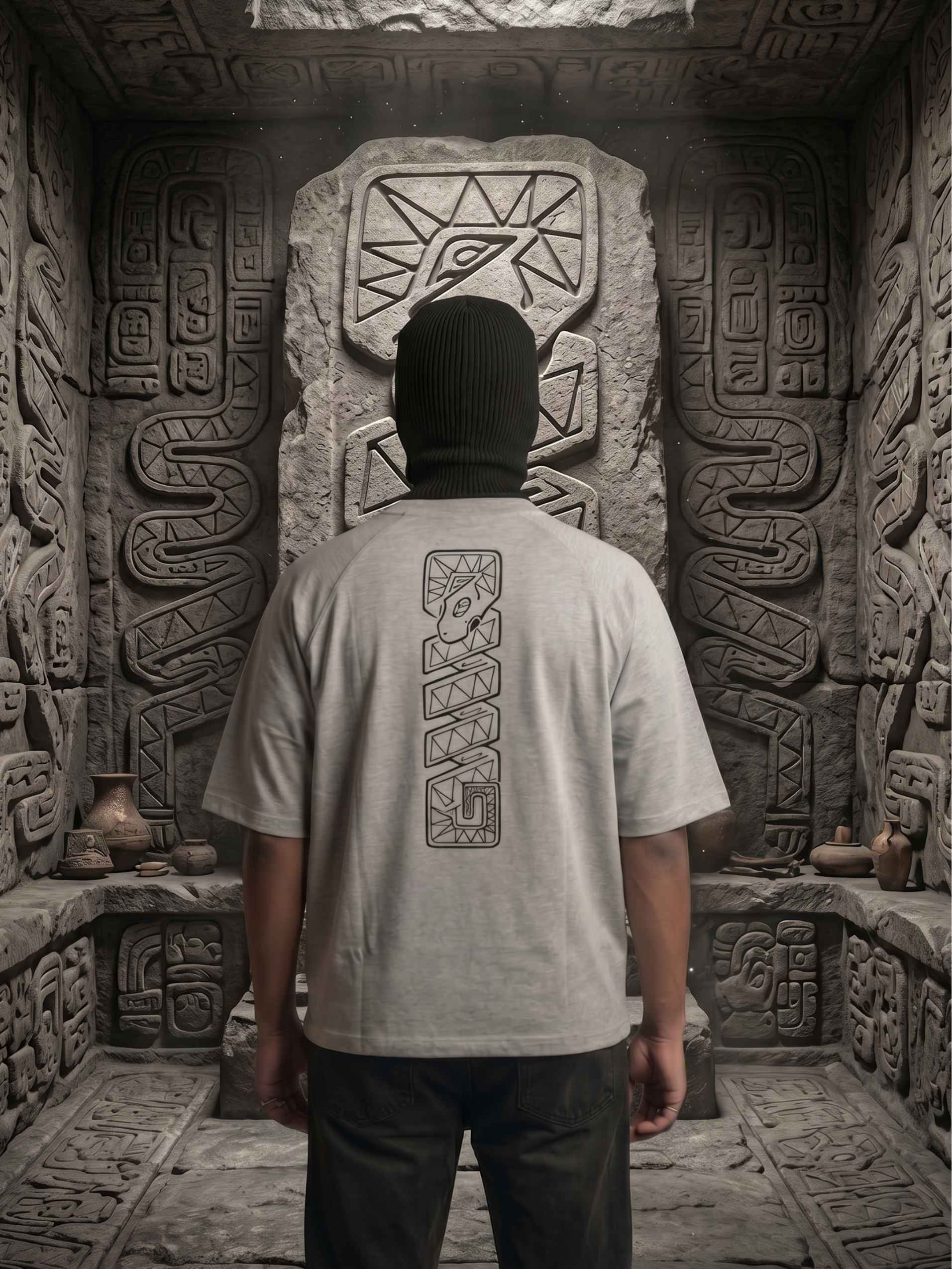 Ancient Glyph Zero-G Raglan - Grey