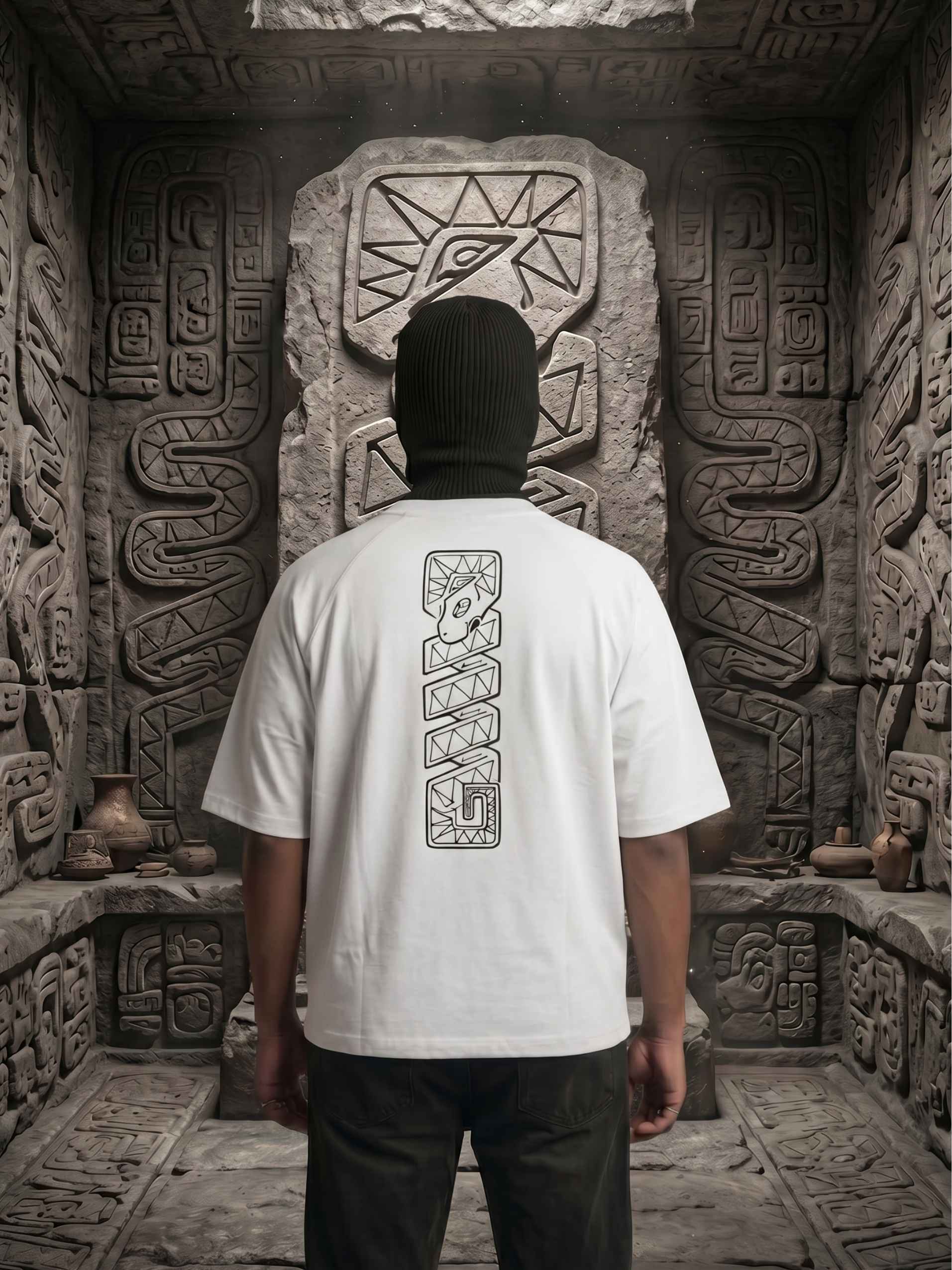 Ancient Glyph Zero-G Raglan - White