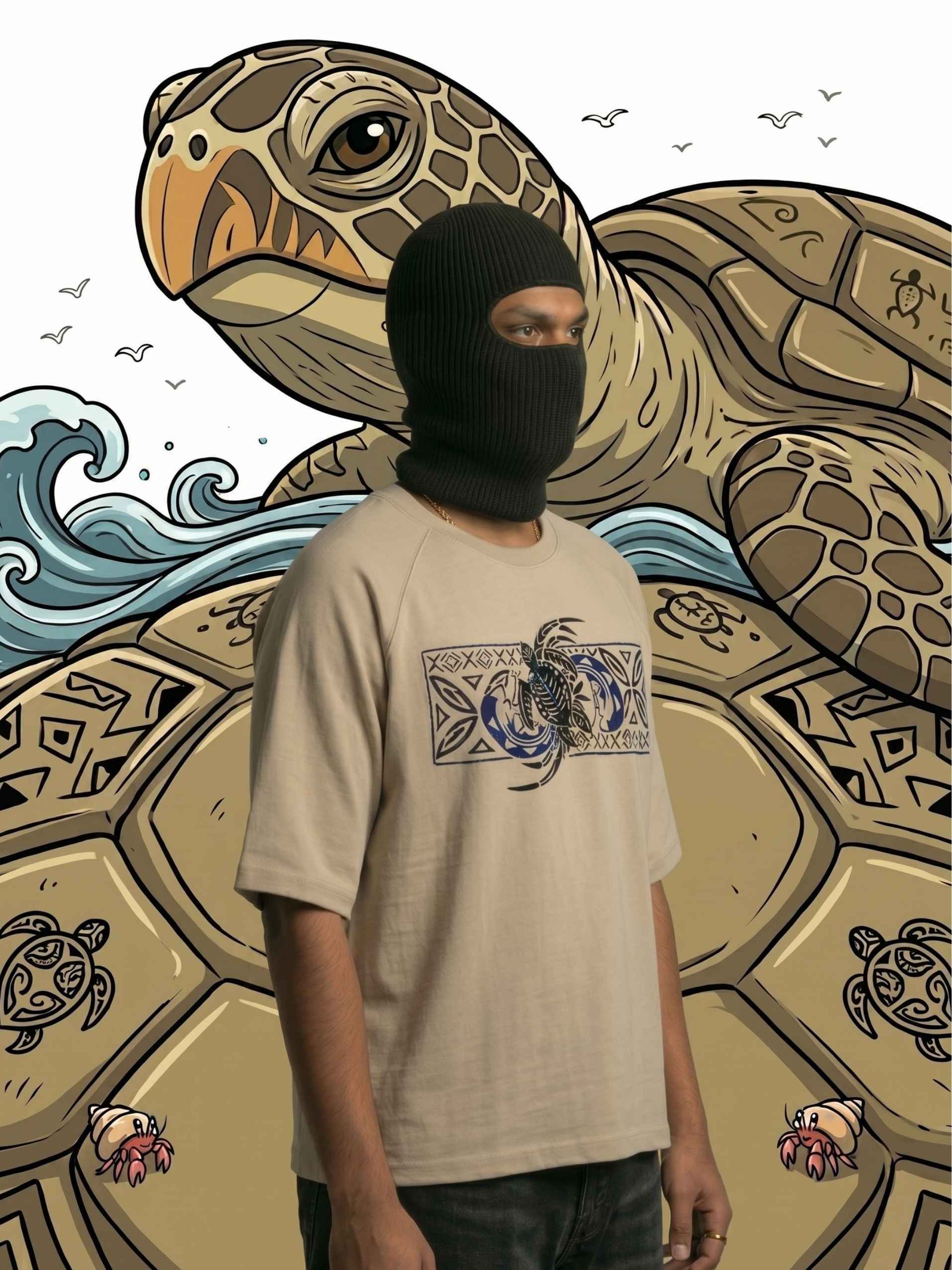 Tribal Honu Zero-G Raglan - Beige