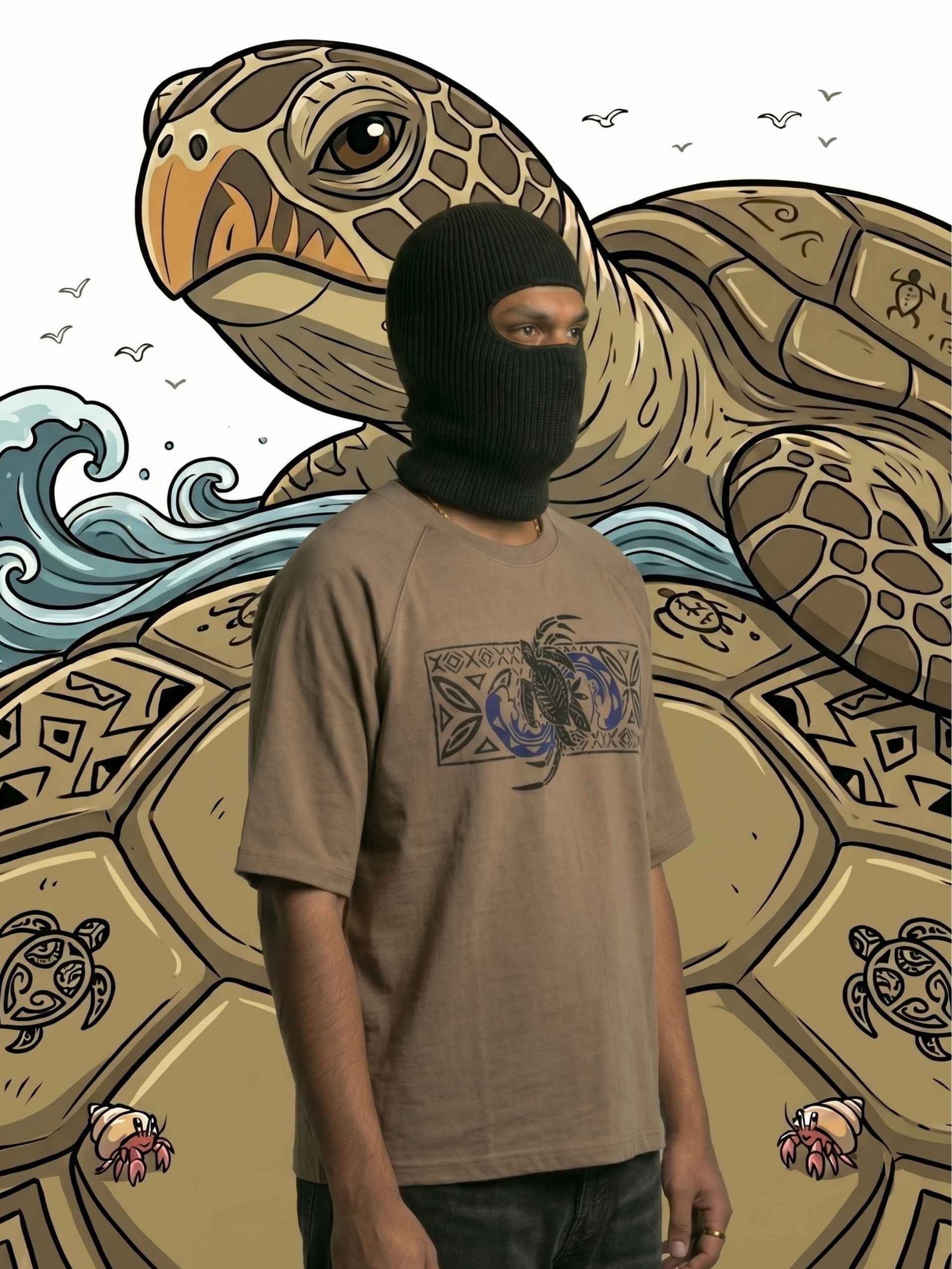 Tribal Honu Zero-G Raglan - Brown