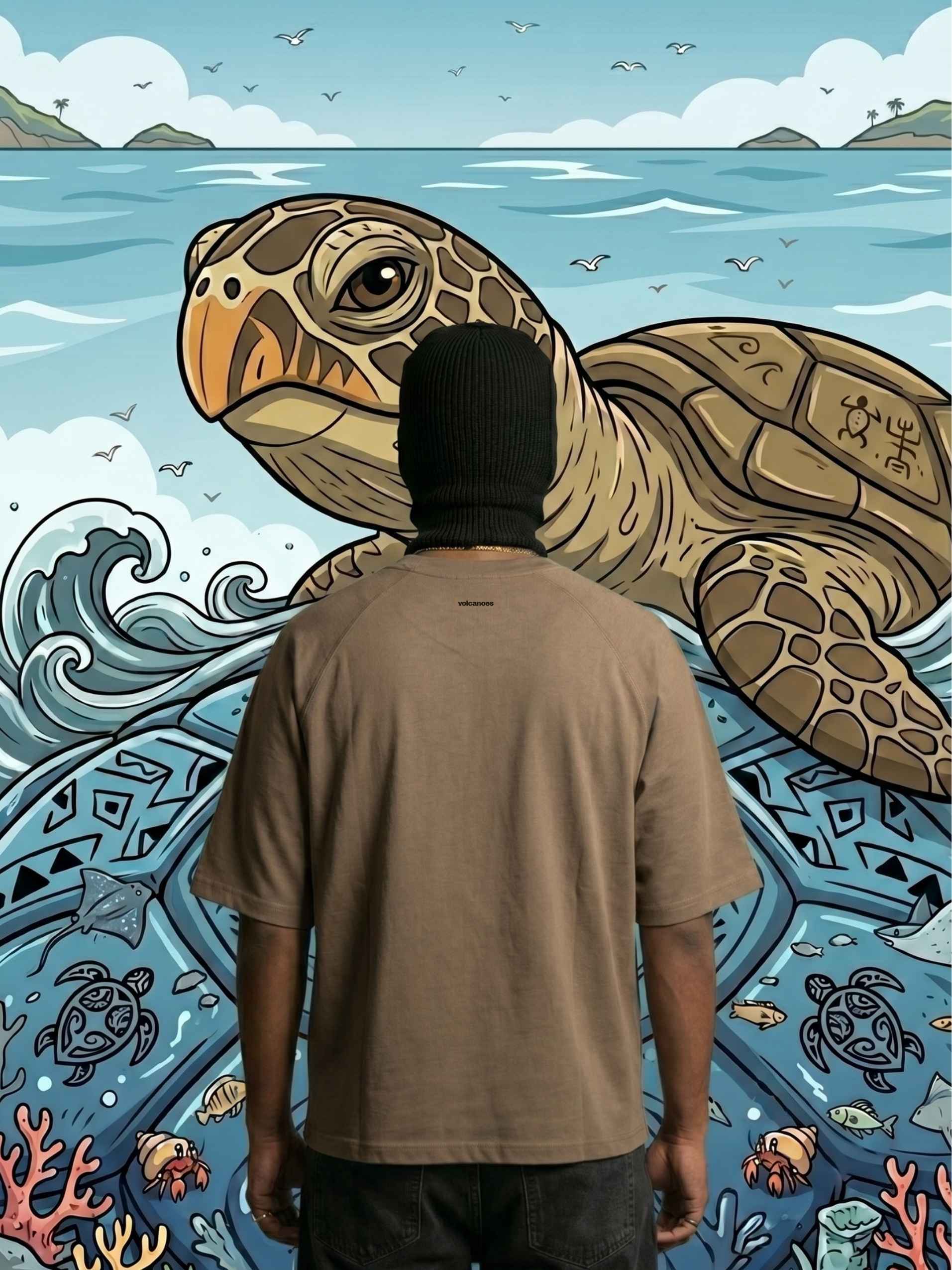 Tribal Honu Zero-G Raglan - Brown
