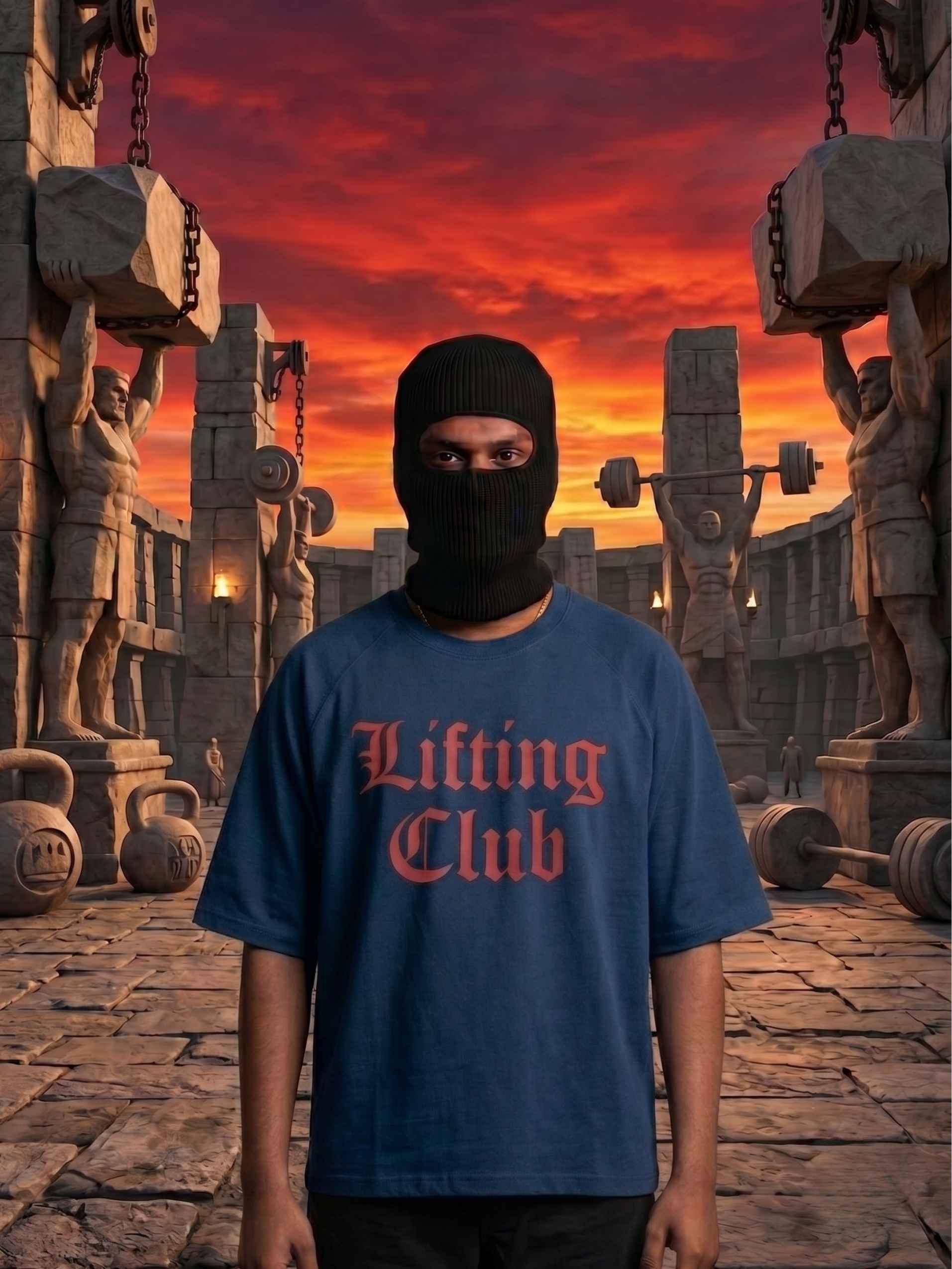Gothic Lifting Club Zero-G Raglan - Navy Blue