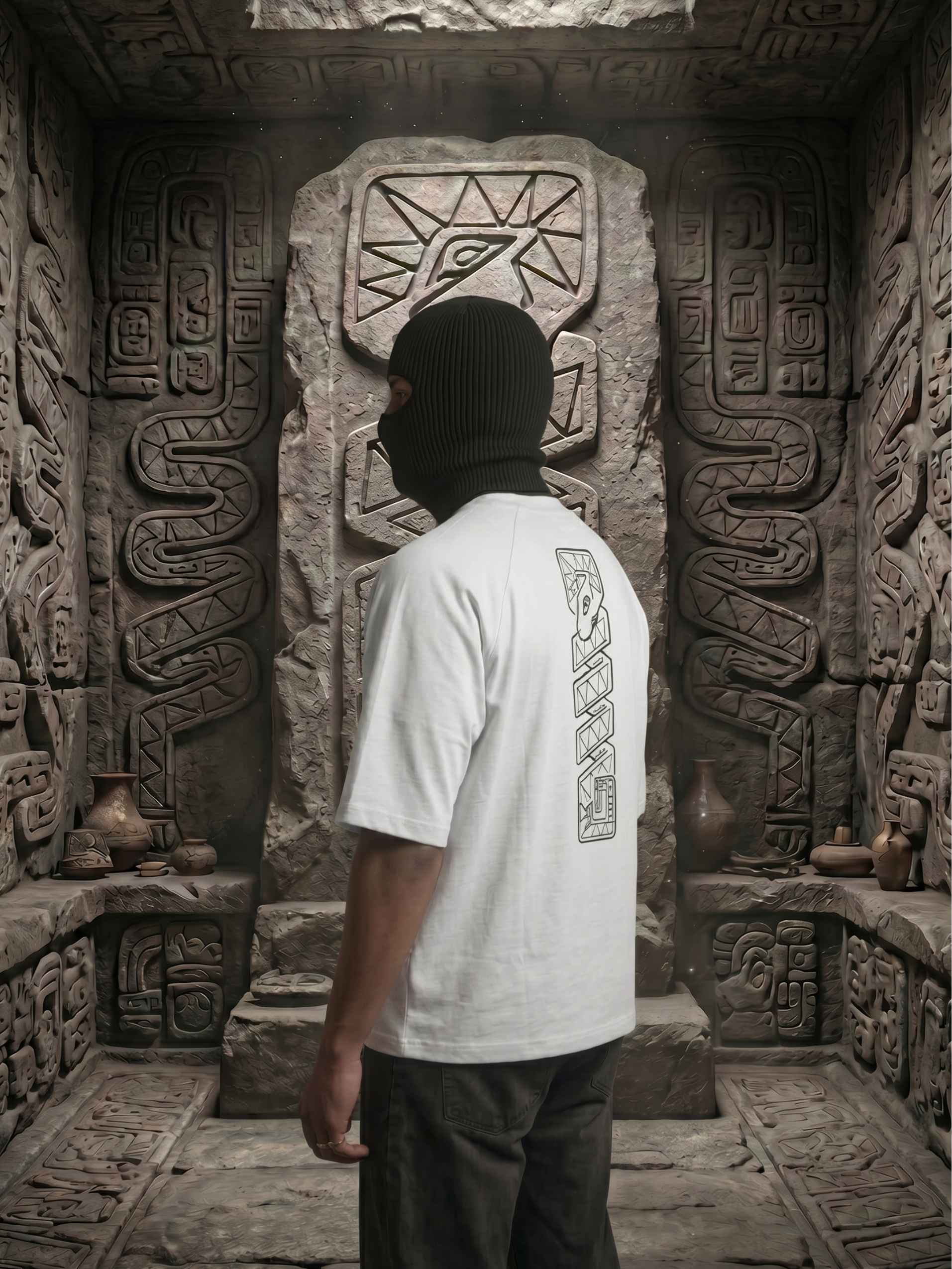Ancient Glyph Zero-G Raglan - White
