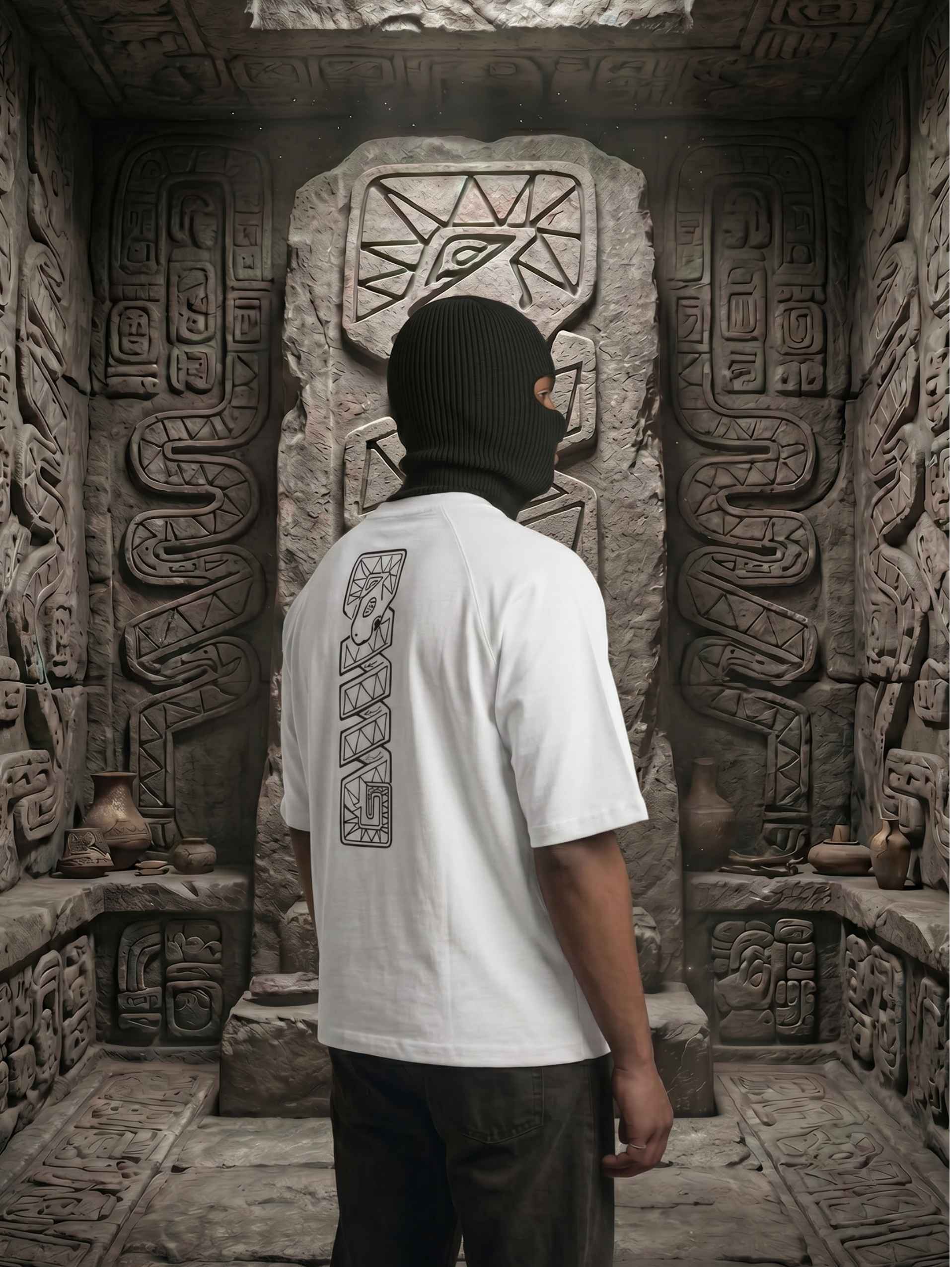 Ancient Glyph Zero-G Raglan - White