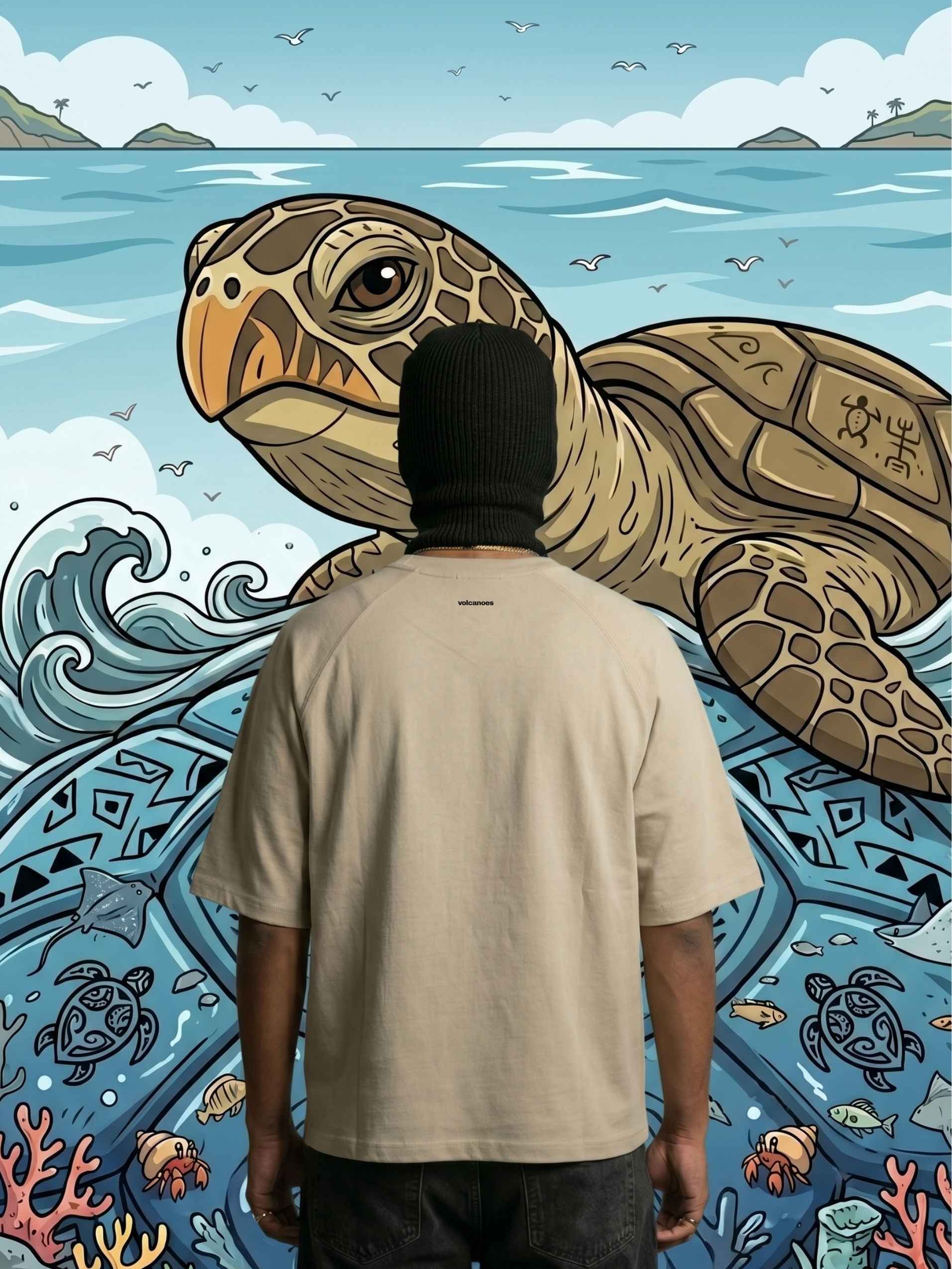 Tribal Honu Zero-G Raglan - Beige