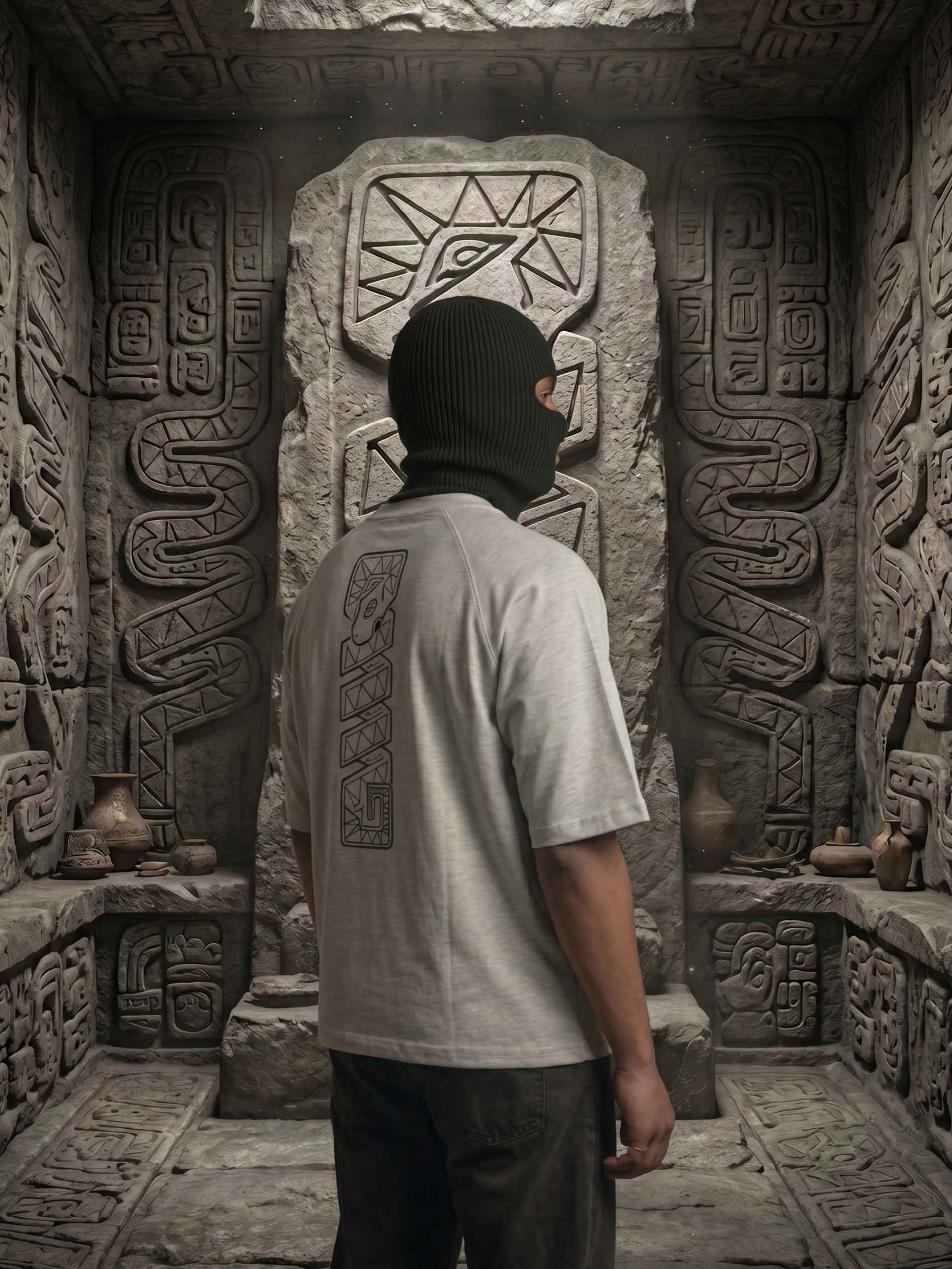 Ancient Glyph Zero-G Raglan - Grey